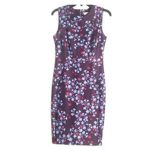 Calvin Klein Purple Floral Shell Scuba Dress